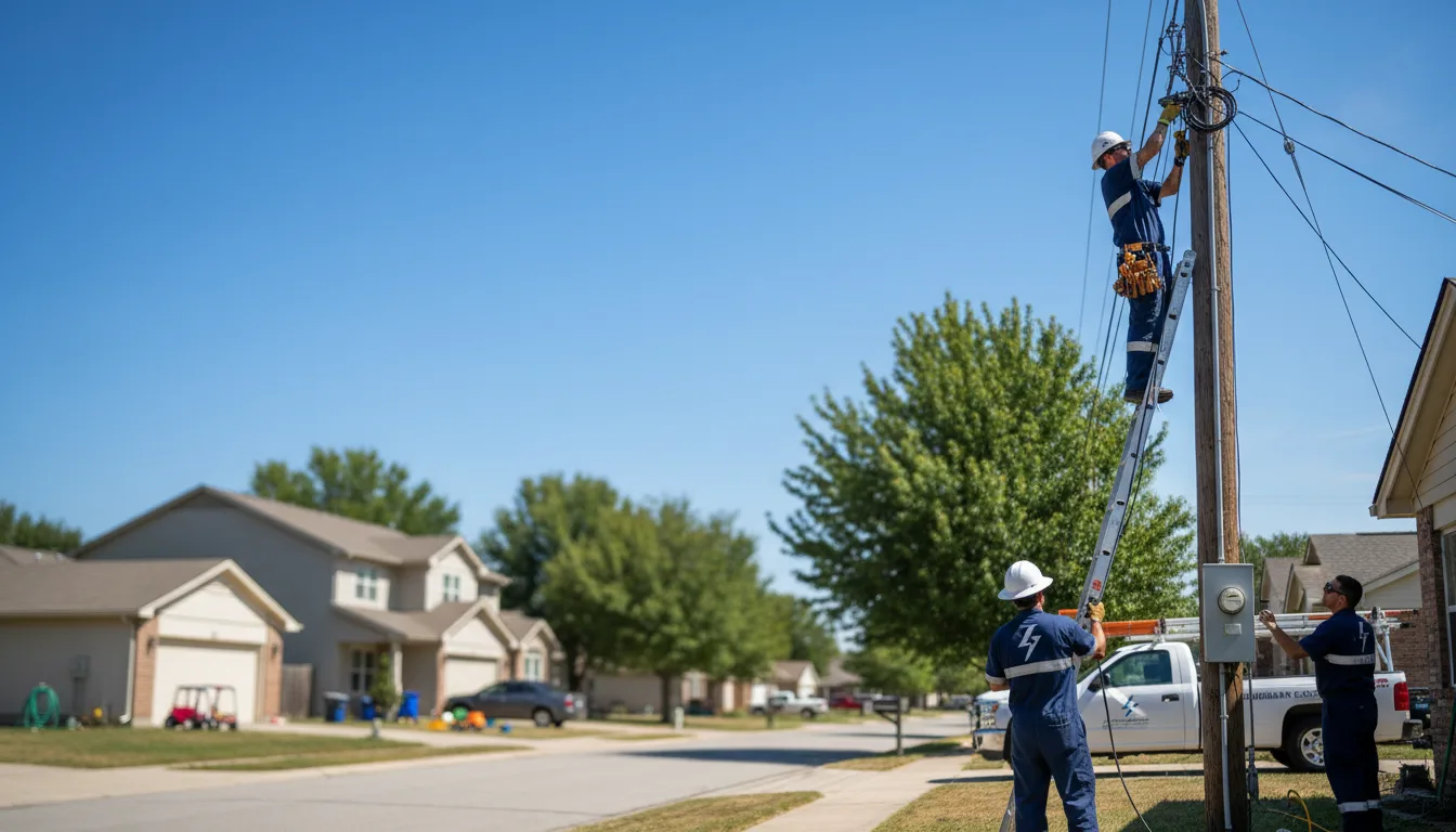 Residential electrician providing installation services in Calera, OK
